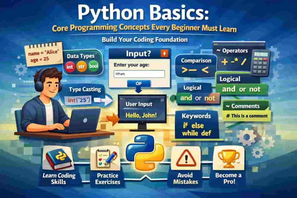 Python basics core programming concepts every beginner must learn 2026 guide Python Basics Core Programming Concepts Overview
